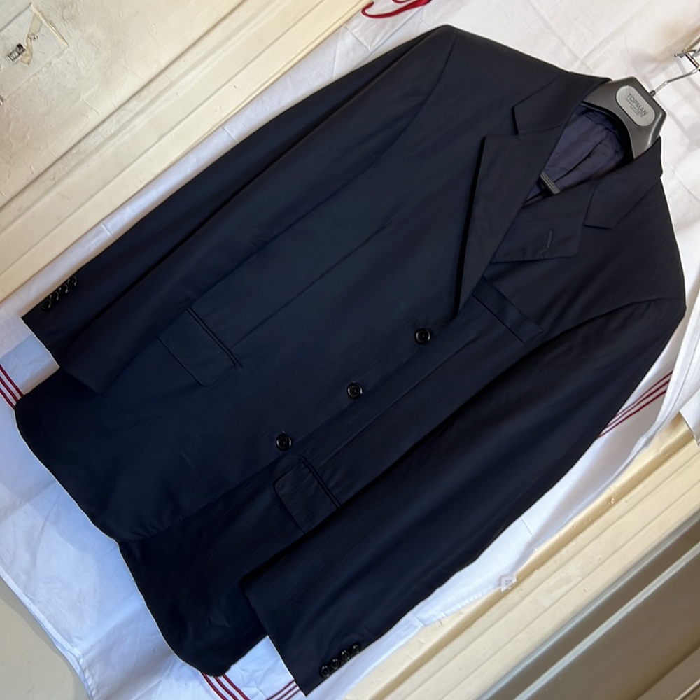 HICKEY FREEMAN Blazer/ suit jacket dark grey with pattern ( photo) excellent - Picture 2 of 13